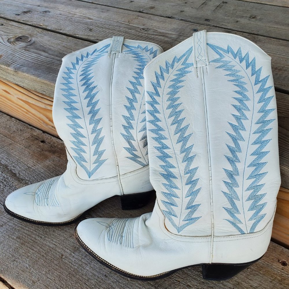 Dan Post white western boots
